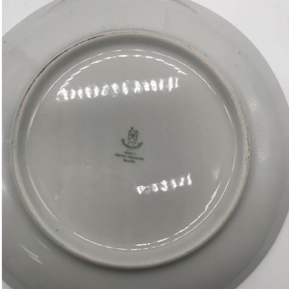 Henneberg Porzellan german lot of 6 floral gold trim 7.5" dessert plate hep46 - Picture 4 of 4
